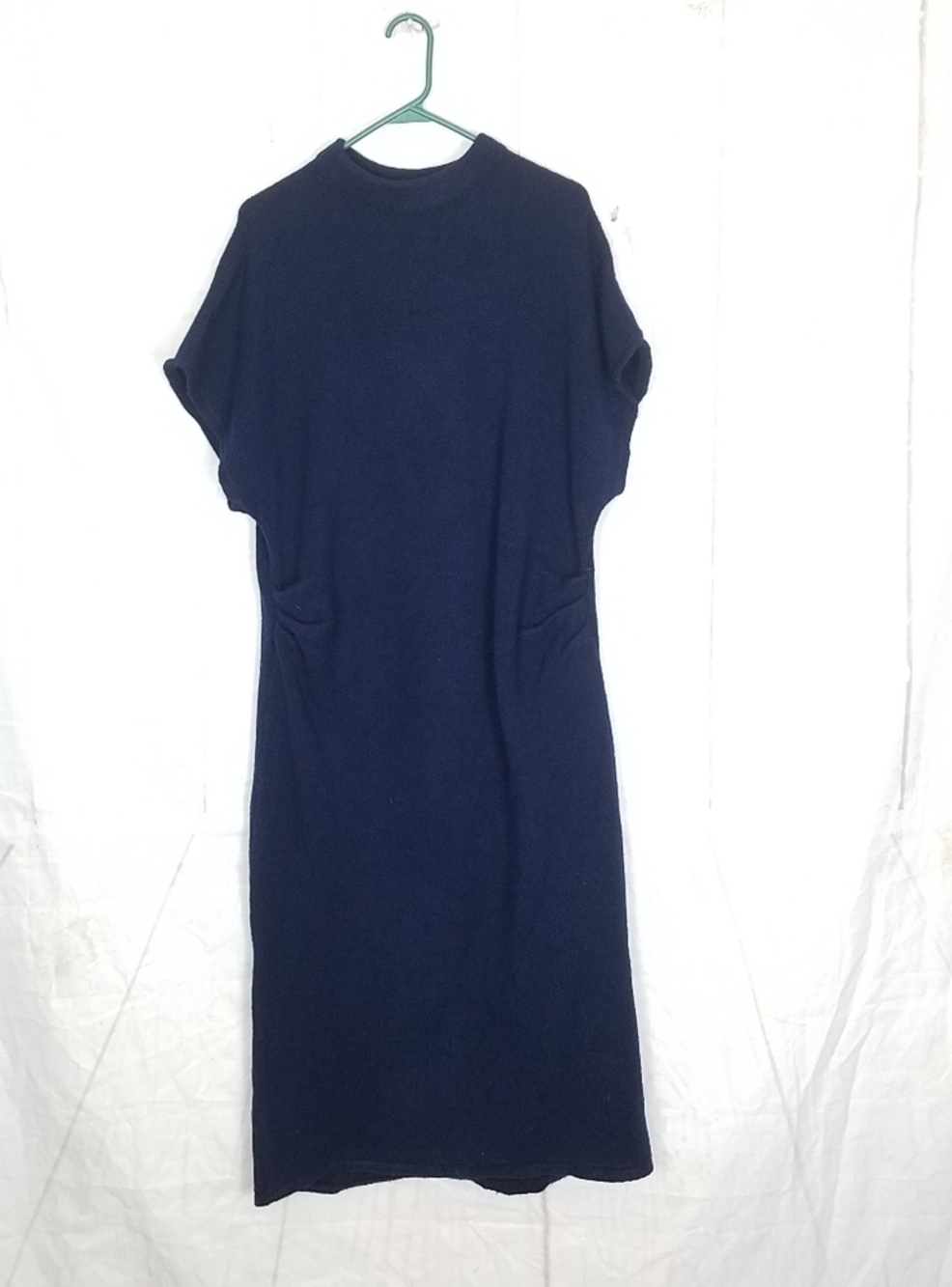 Eloqill blue knit short sleeve midi dress